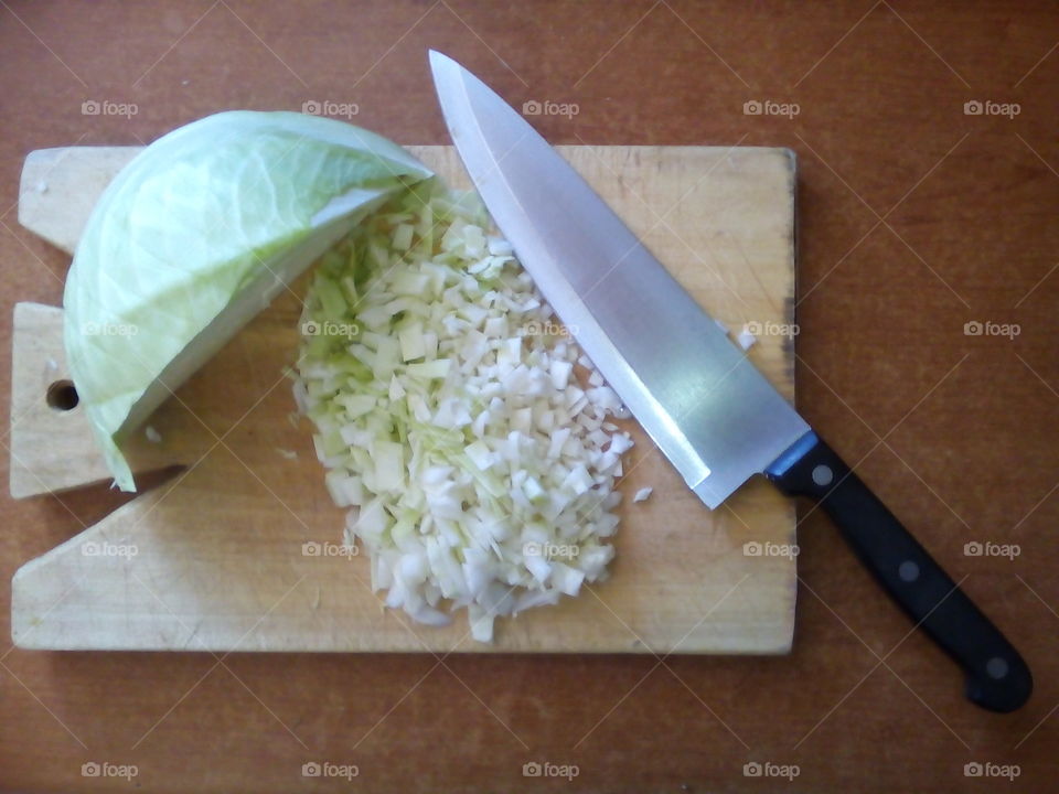 cabbage. chopped cabbage