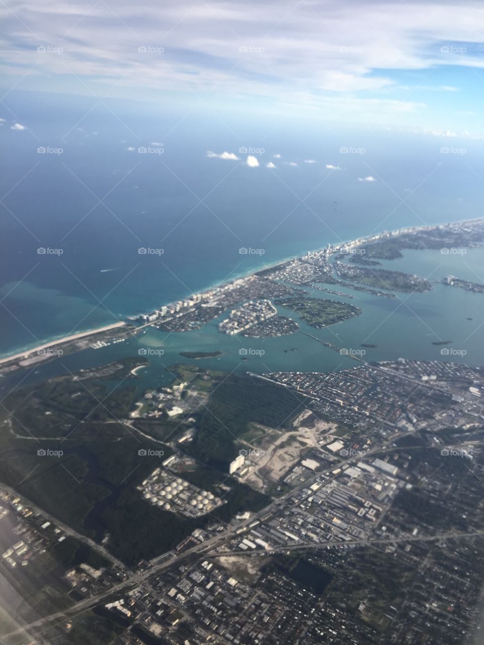 Air view over Miami, FL. 