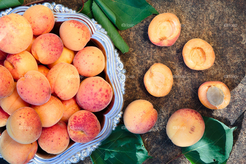 Fresh apricots from the garden. Fresh apricots in bowl straight from the home garden