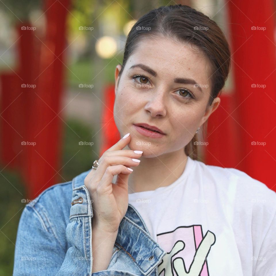 Natural beauty. Unique skin. Young lady. Woman portrait.