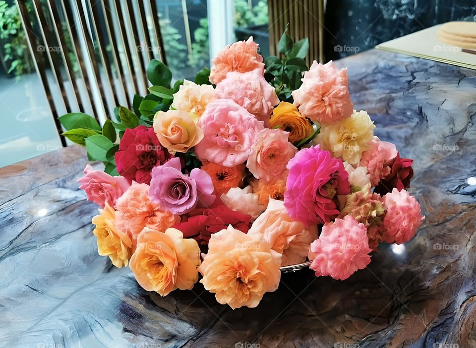 afternoon flower on table