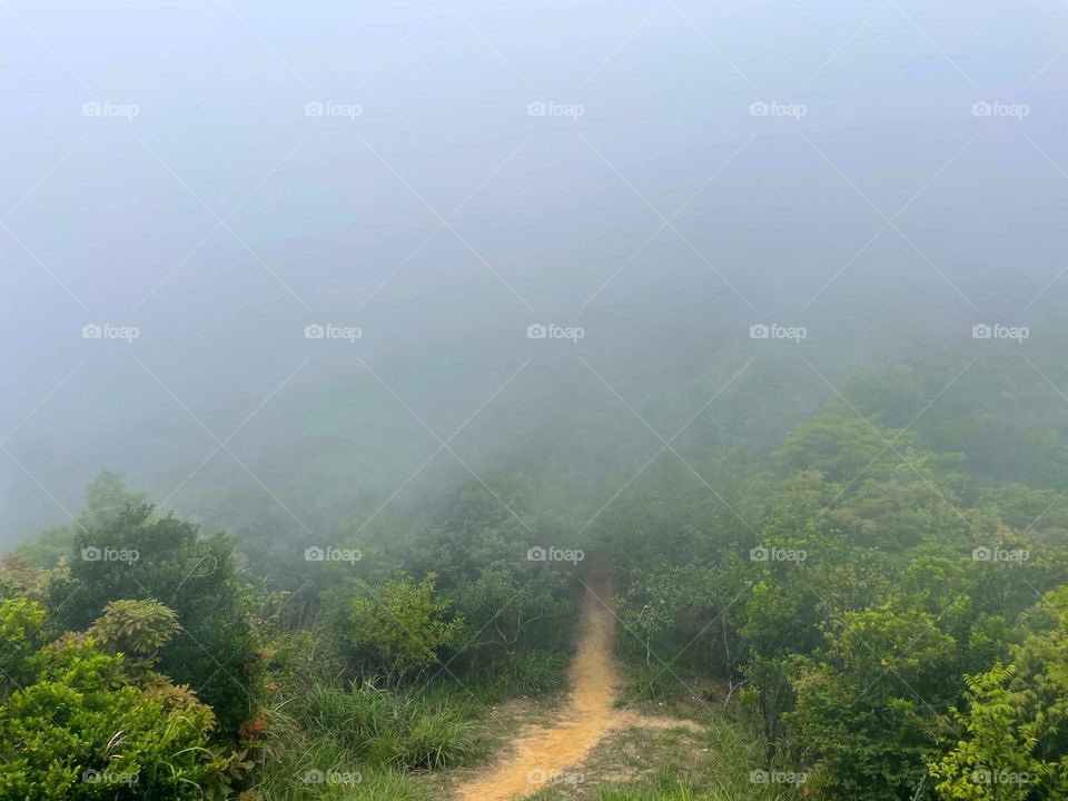 surrounded by clouds