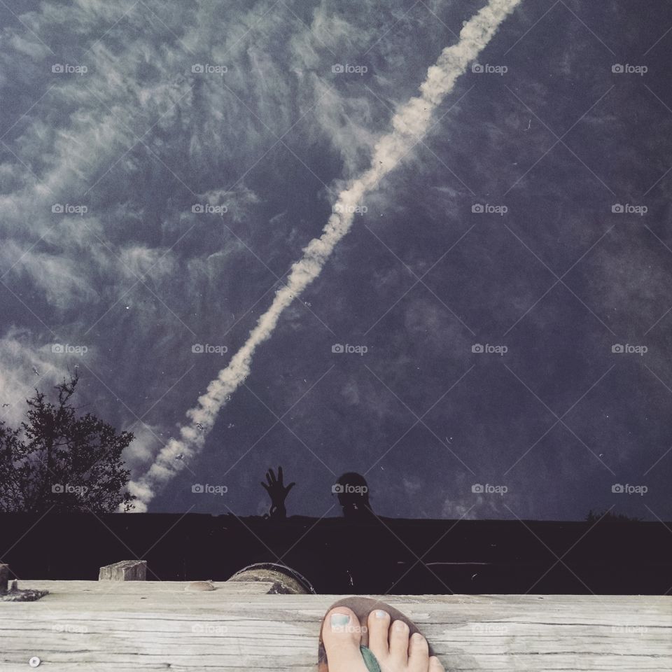 not the sky. the water was reflective i couldn't tell it wasn't the sky