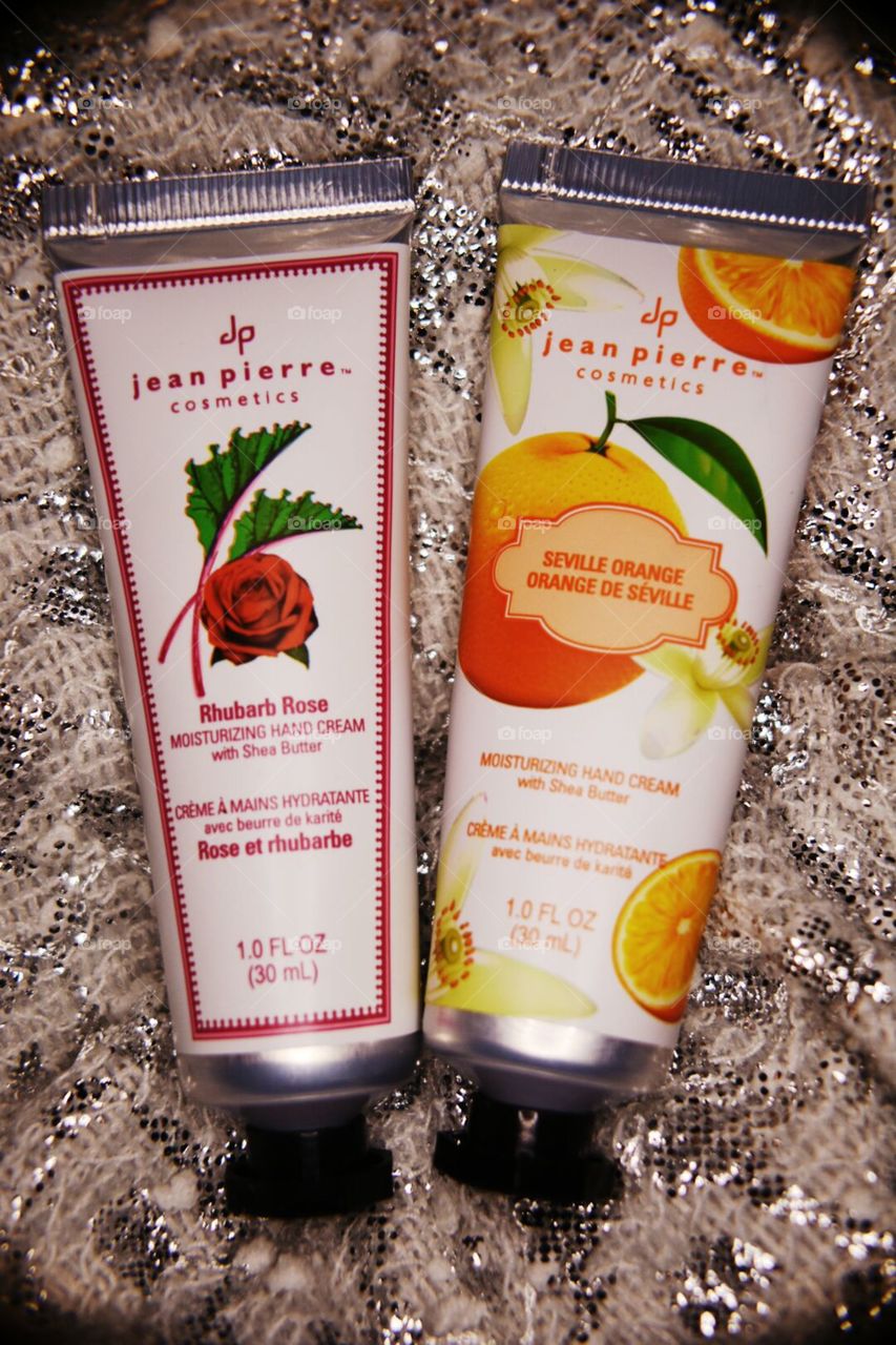 very lovely fragrances of hand creams by Jean Pierre Cosmetics
