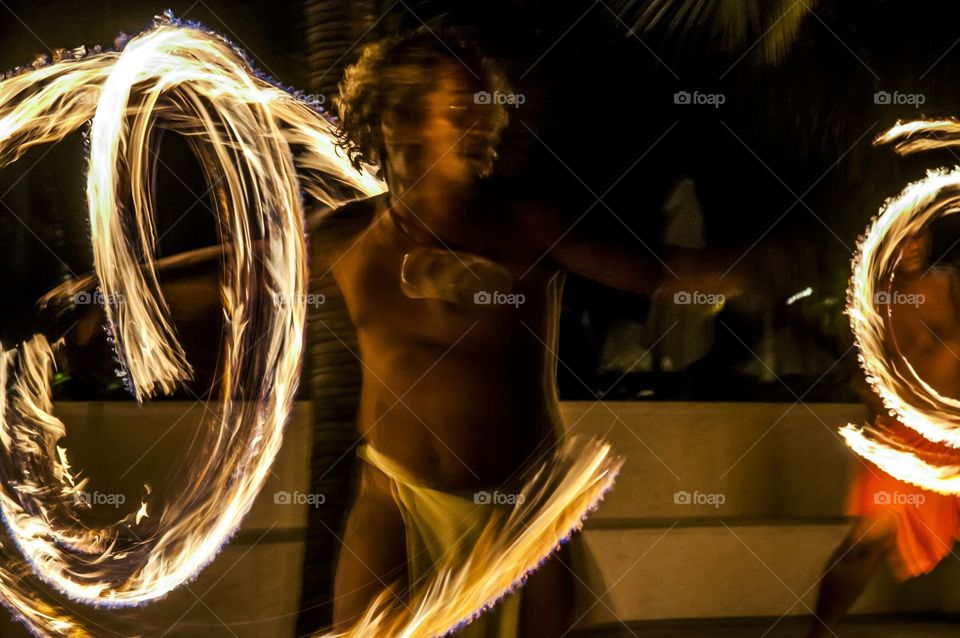 Fire dancing at Fourseasons Bora Bora