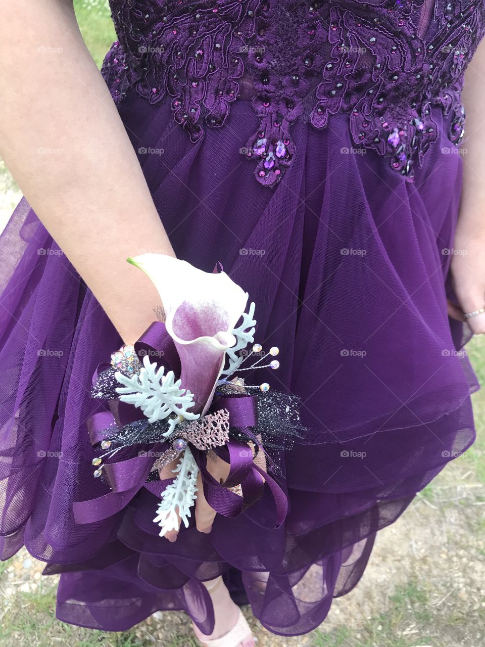 Senior prom was a night to remember with a beautiful dress and corsage.