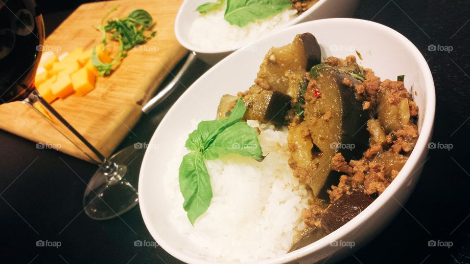 basil beef thai food