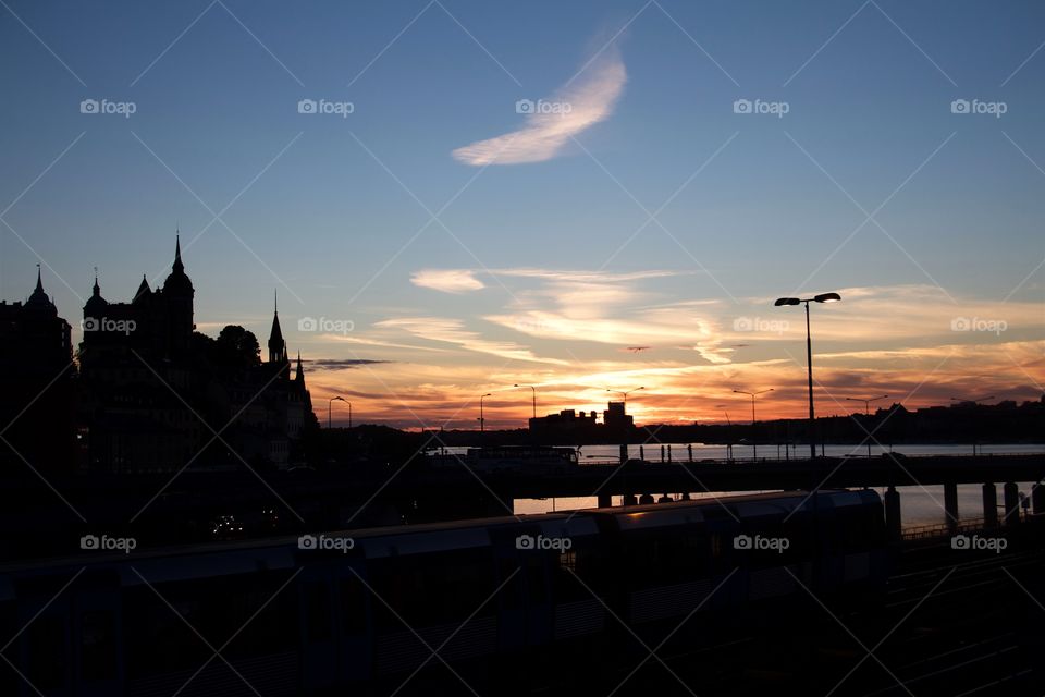 Sunset over Stockholm, Sweden