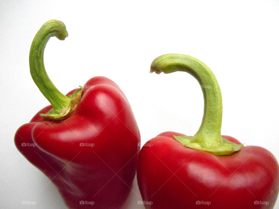 Red jalapeno on white background