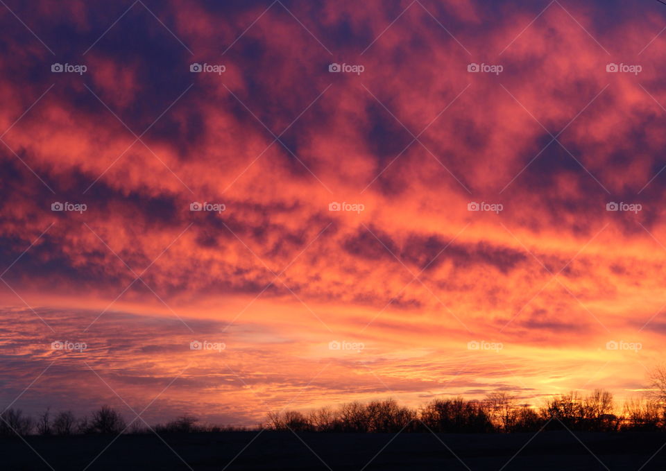 Dramatic sky at winter