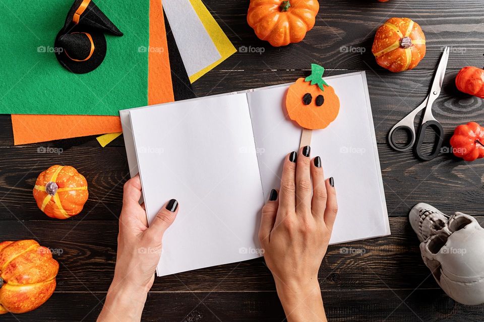 Halloween spooky flatlay