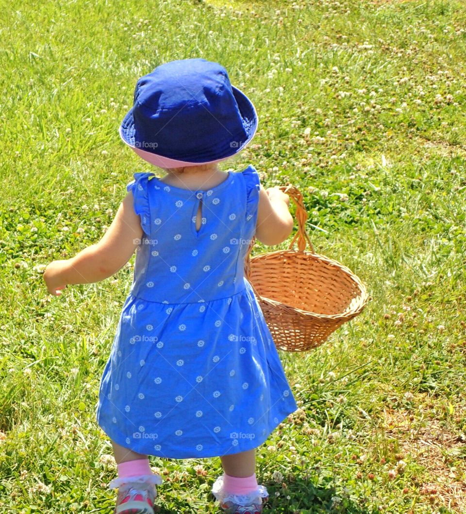 Toddler Girl with Basket