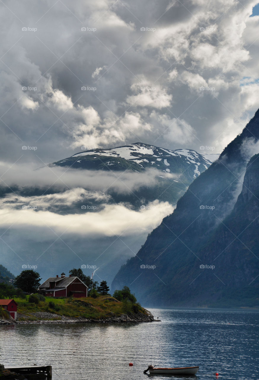 Mystical fjord landscape