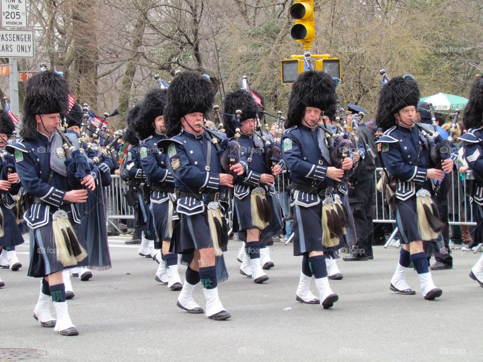 Bagpipers on parade