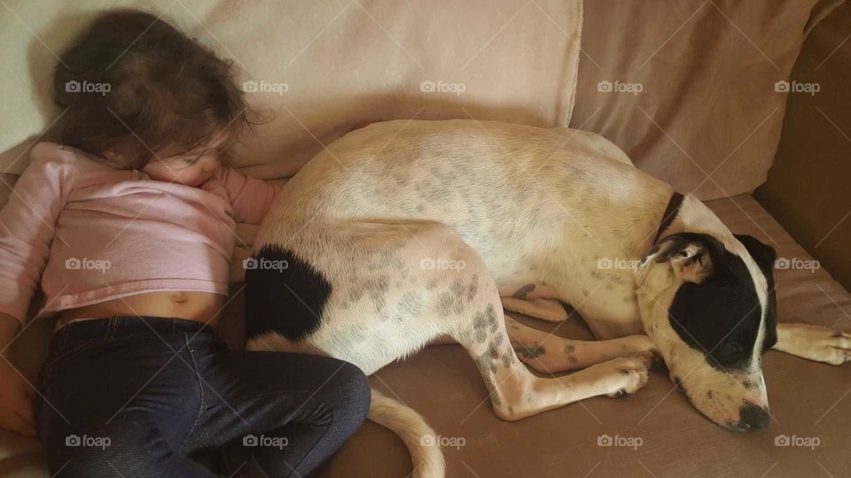 Napping with the baby. Keeping her safe and warm❤
