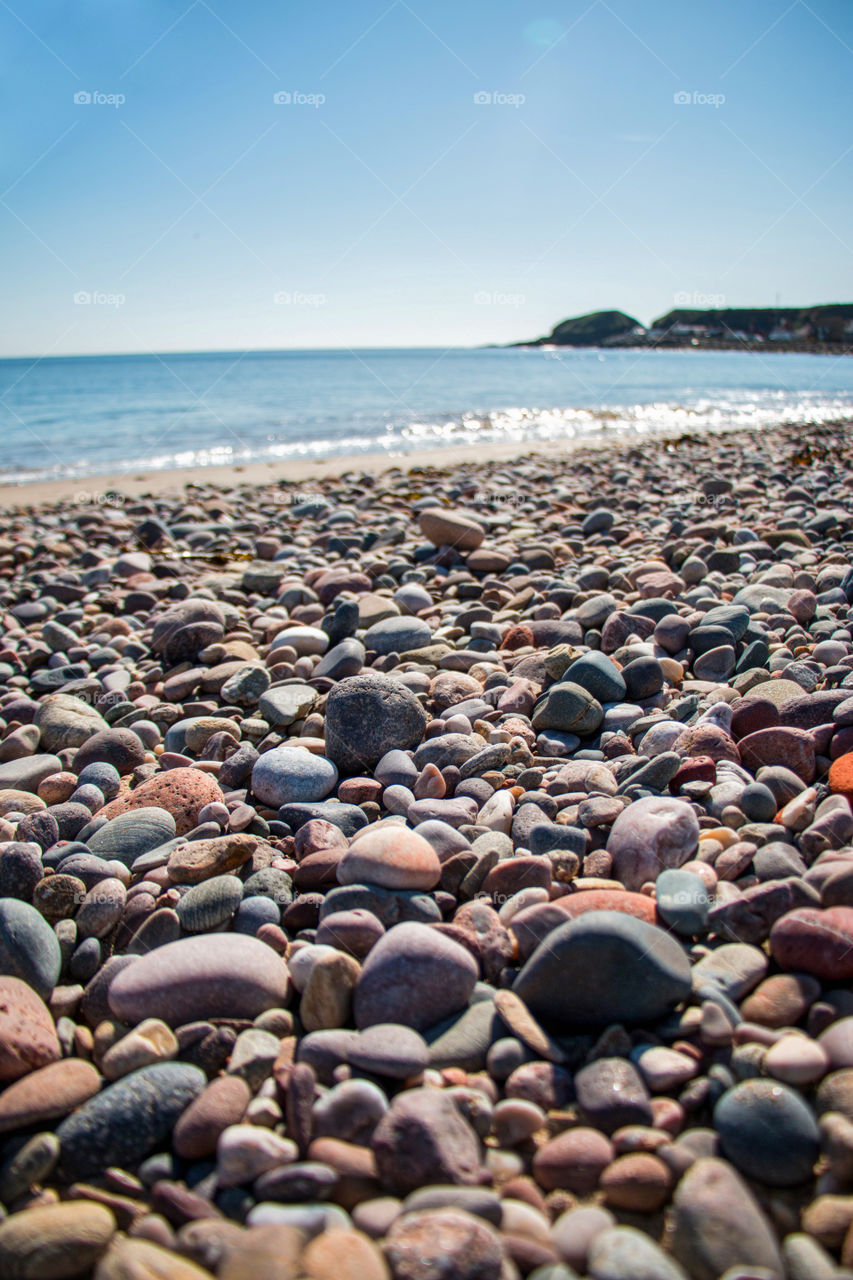 Scottish pebble beach 