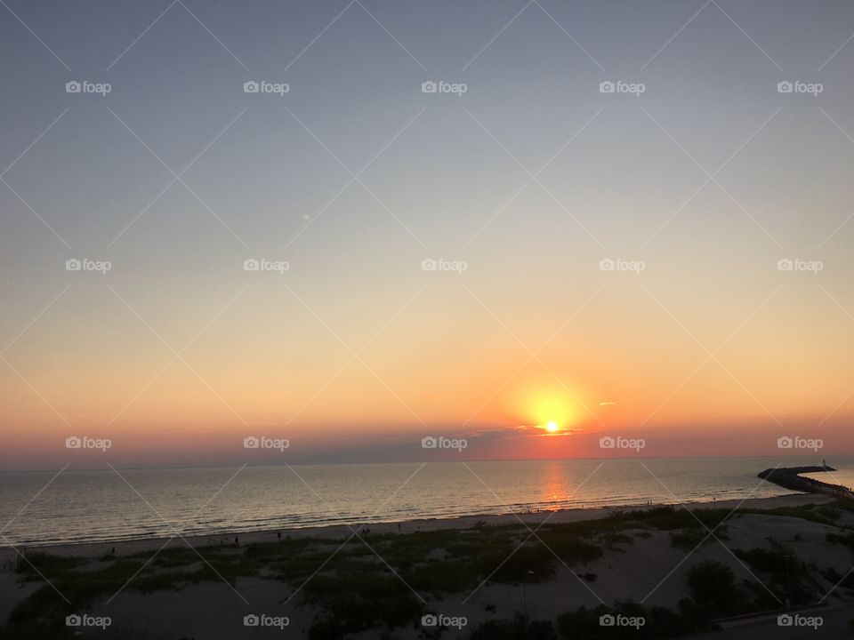 Sunset over Baltic sea