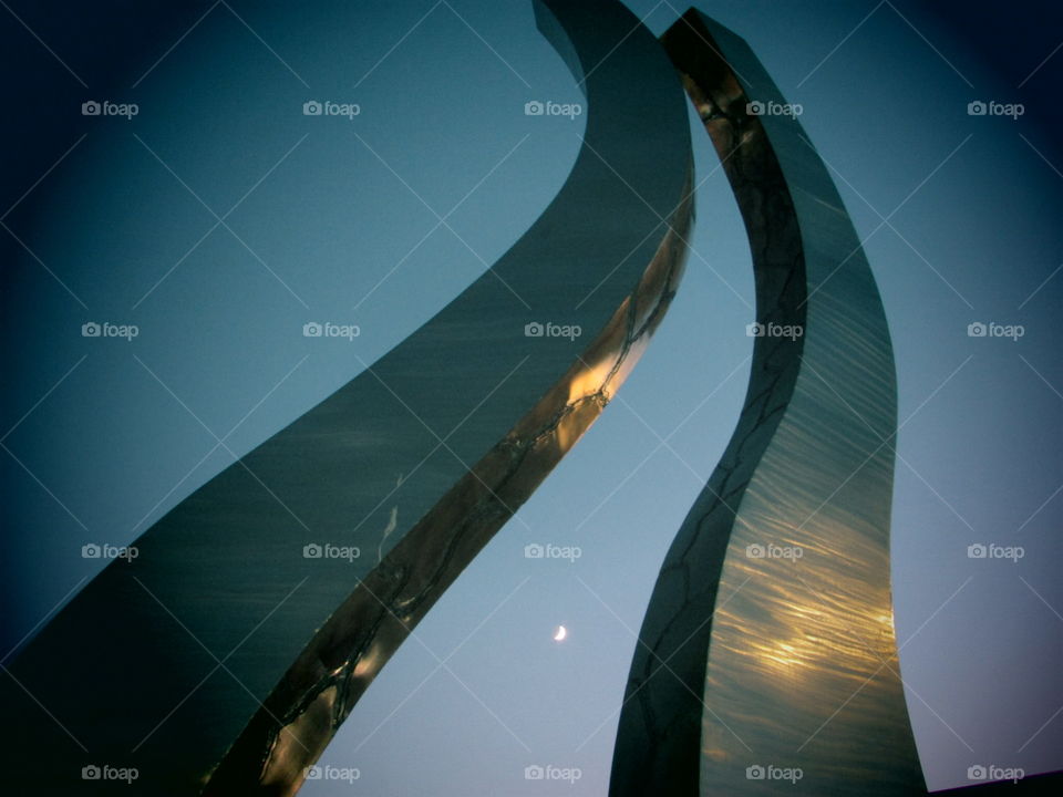 half moon sculpture. in West Sacramento