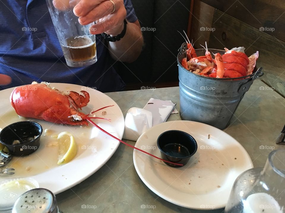 A Lobster dinner well eaten