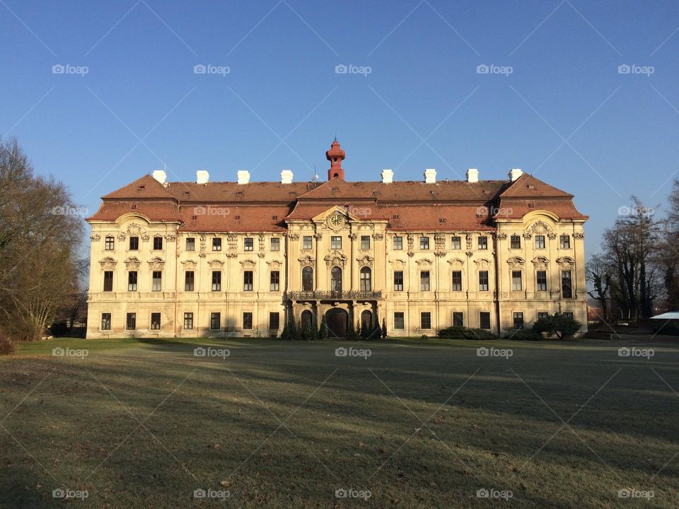 Baroque castle in the village Mesice in Central Bohemain Region near Prague, Czech Republic. It currently serves as a hospital for the long-term sick.