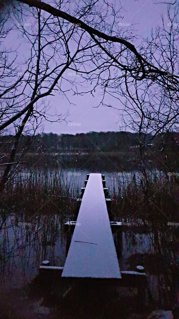 The lake Vaxsjön at dusk in south of Sweden.