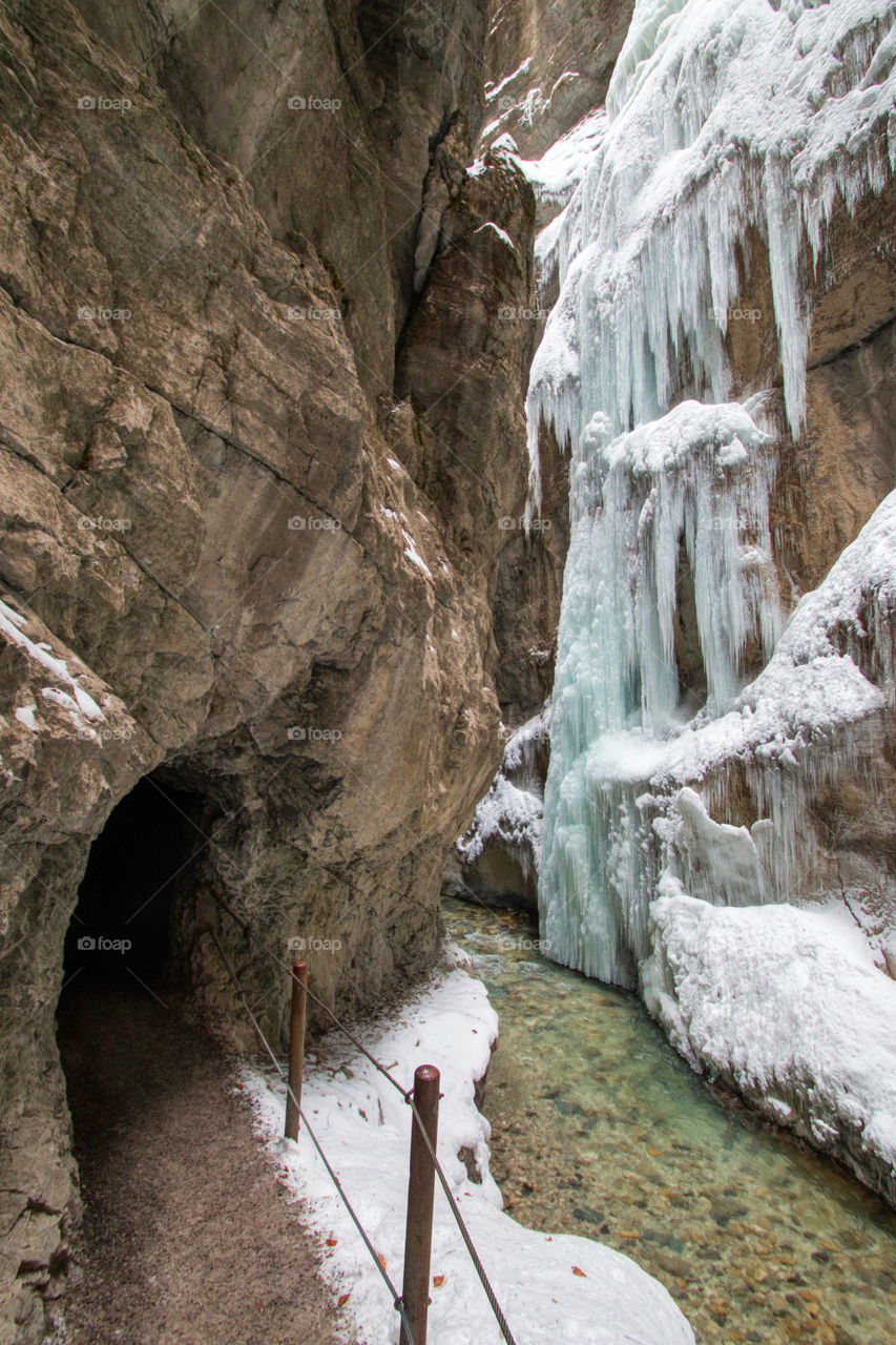 Frozen gorge in Bavaria