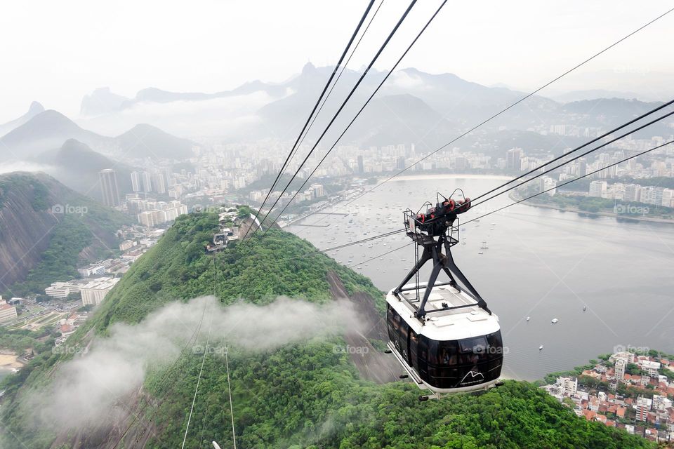 Foggy morning in Rio de Janeiro, view from above