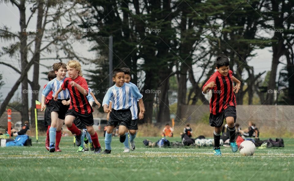 Young Boys Playing Soccer