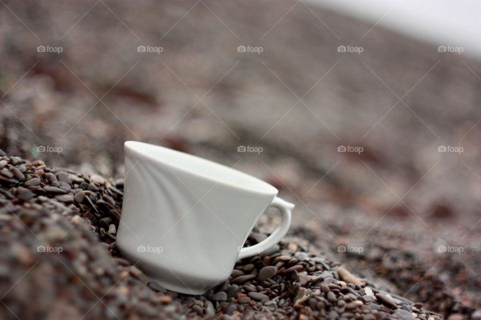 Morning coffee at the beach 