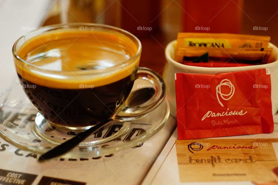 Coffee adventure : This is a cup of coffee in Pancious cafe in Pondok Indah Mall, Jakarta Indonesia.