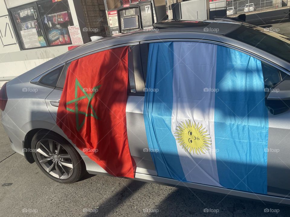 Moroccan Argentinian Pride and Flag Parade During the Amazing World Cup