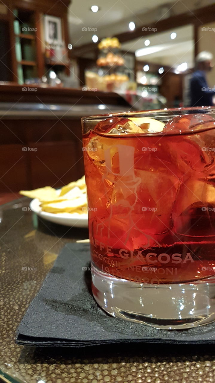 Negroni cocktail at the Caffè Giacosa in Firenze