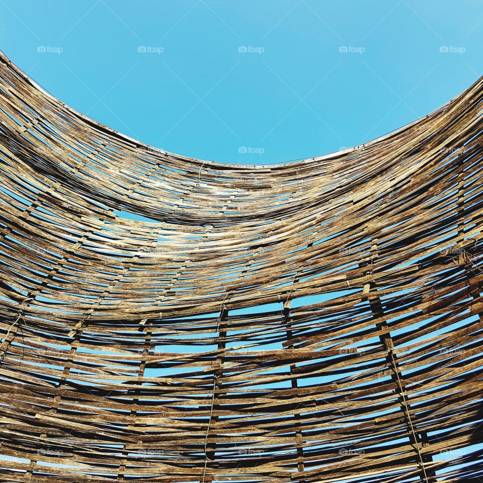 Bamboo textured handmade wickerwork