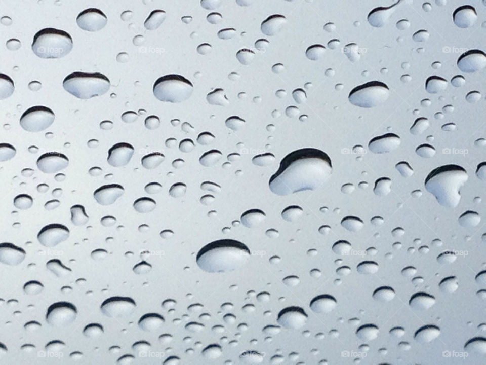 Raindrops on window.