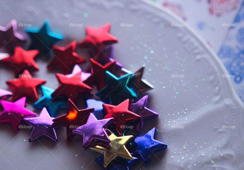 stars plate glitter magic