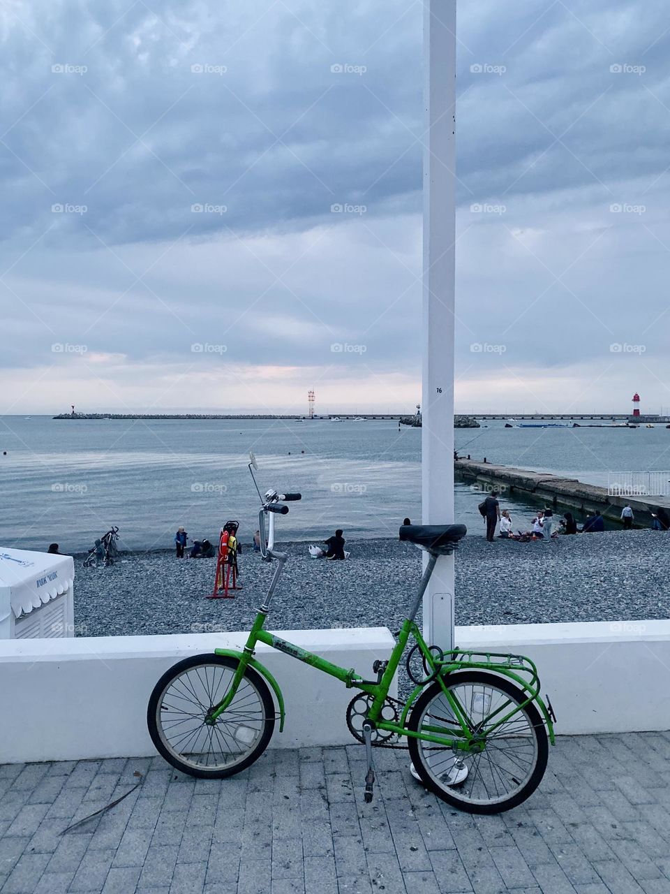 Green seaside bike at south beach