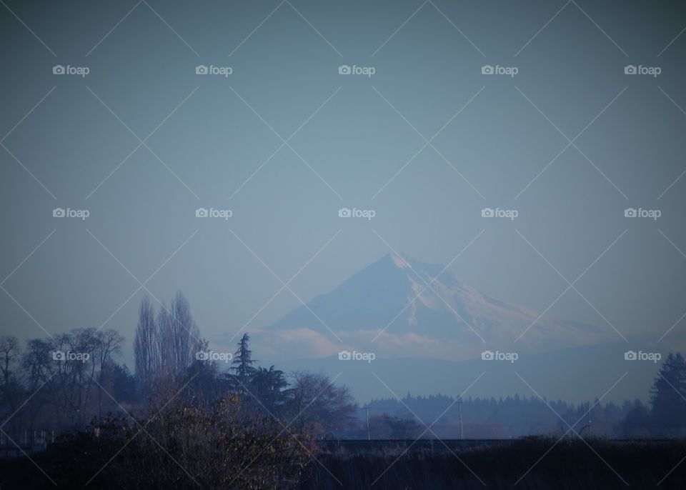 Mt Hood with clouds