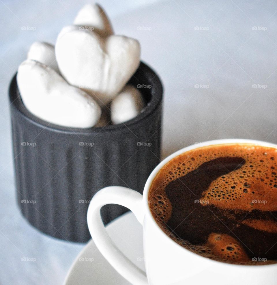 Black coffe and honey sweet hearts