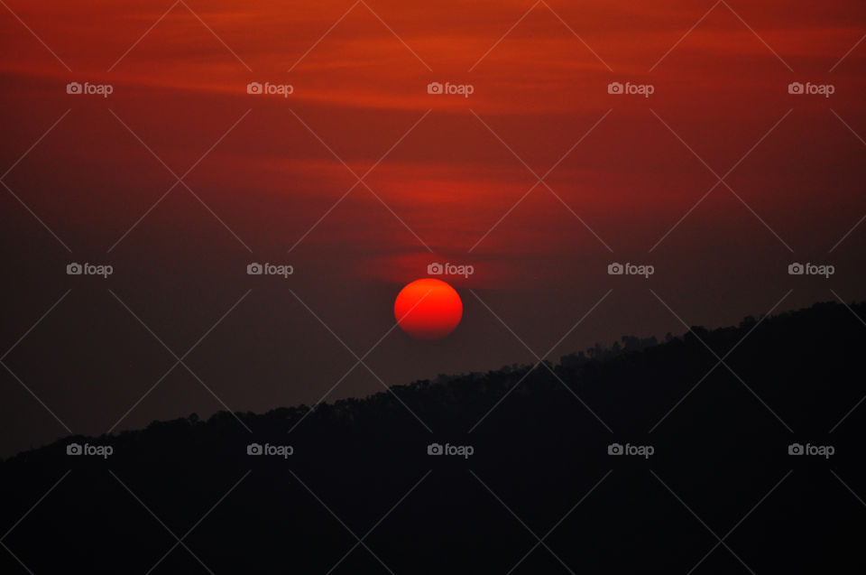 Sunset at the my village in the sri lanka