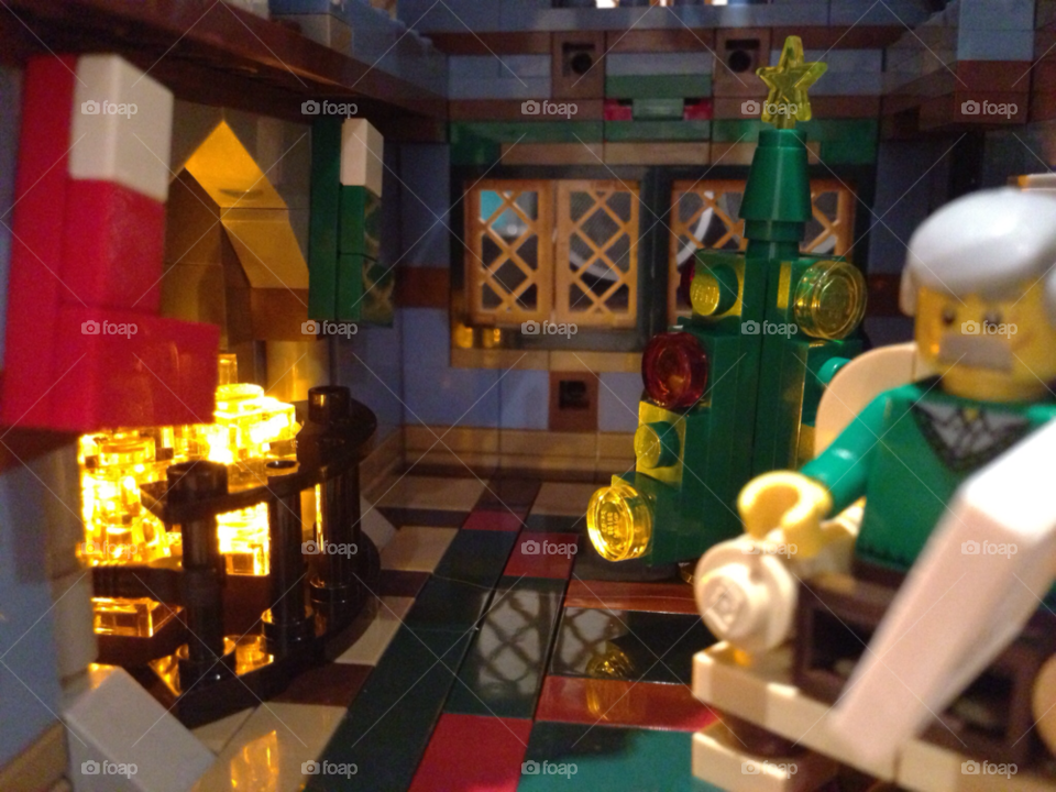 christmas lego fireplace julgran by MagnusPm