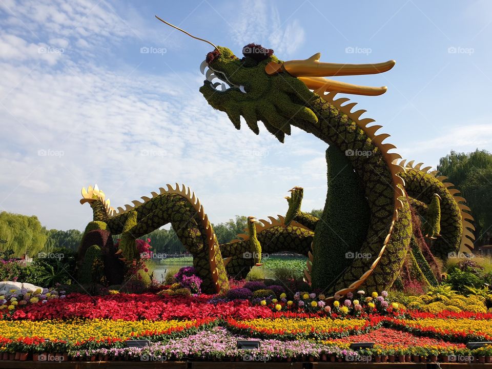 Dragon of flowers Beihai Park Beijing China