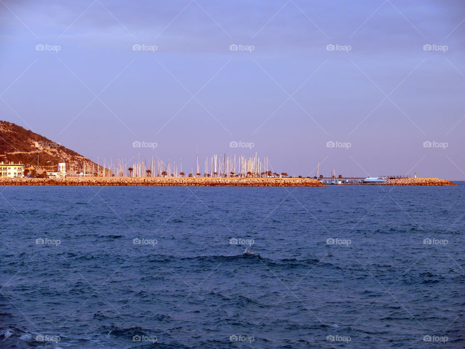 Seascape in Sitges, Spain.