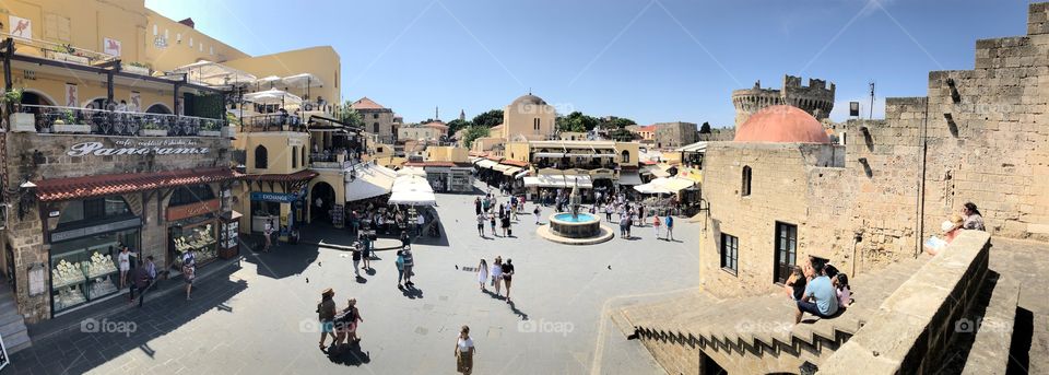Socrates square in rhodes old town