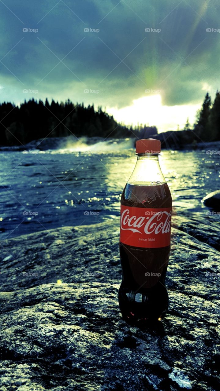 Coca-Cola in sunshine