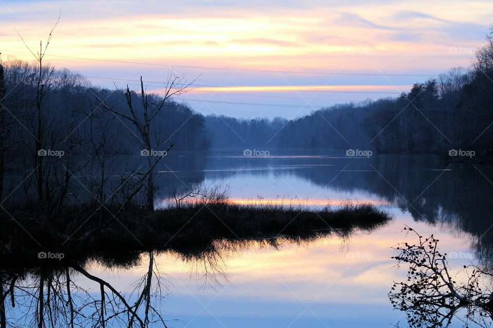 Sunset over Salem Lake, Winston Salem, NC