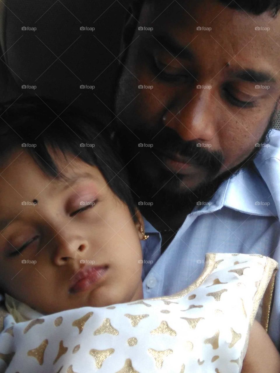 dream sleep on father's worm hug.