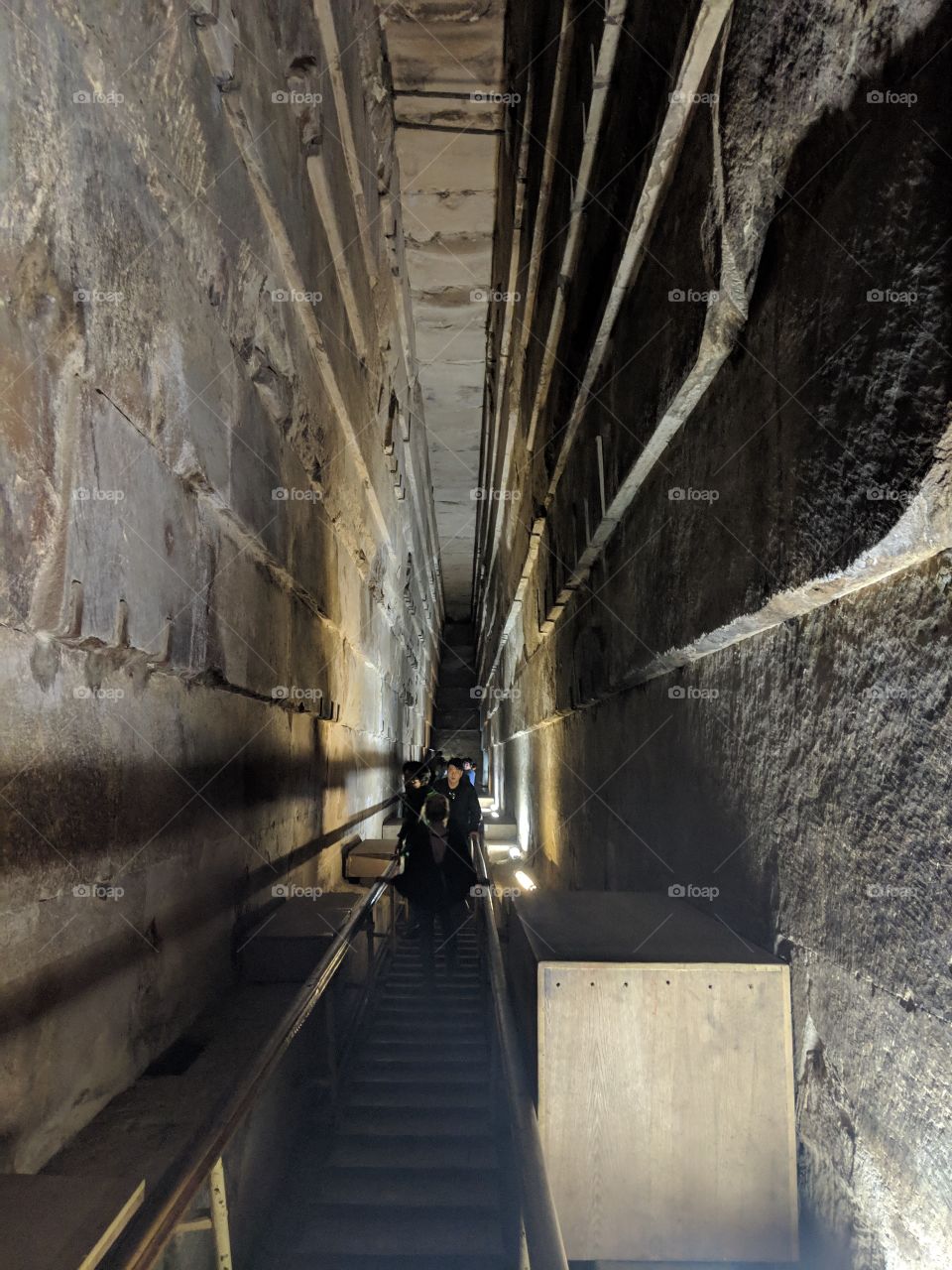 Inside the great pyramid of Khufu in Giza, Egypt