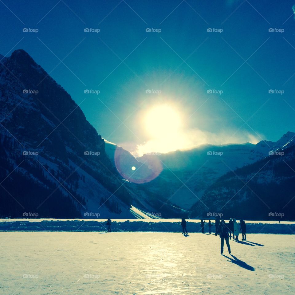 Skating on Lake Louise