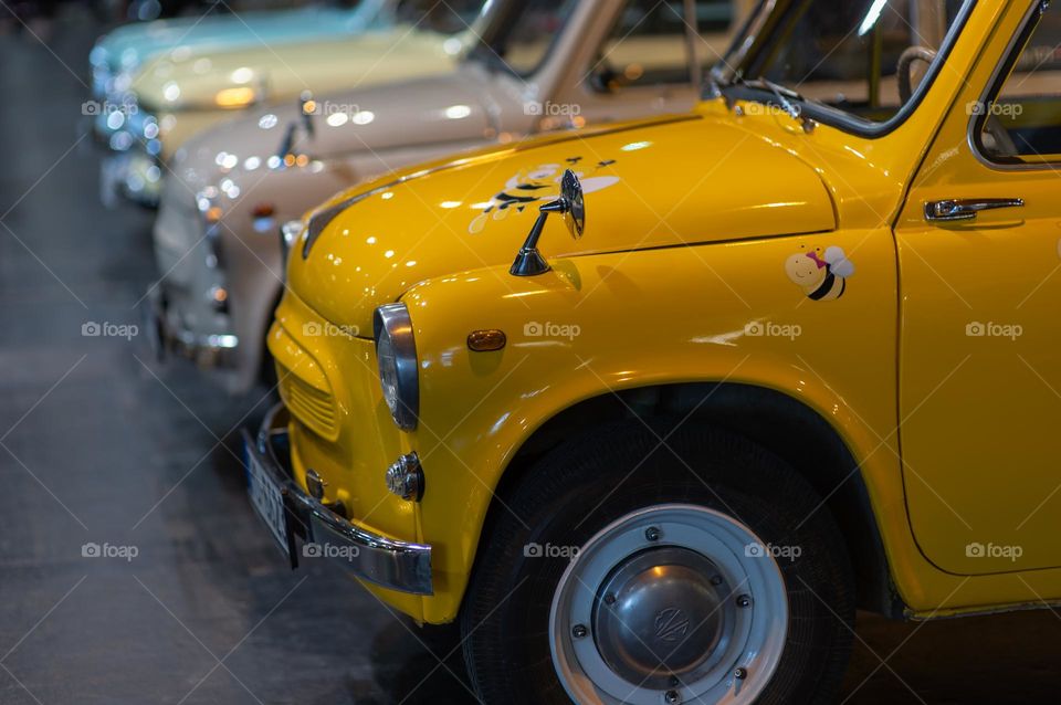 Yellow vintage car