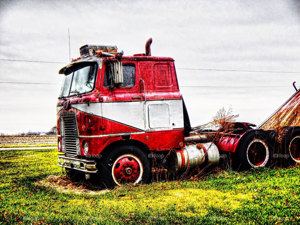 Old semi on the farm